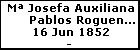 M� Josefa Auxiliana Pablos Roguena Santos